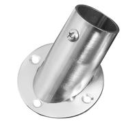 STOBAZA Stainless Steel Angled Flange Rod Holder with Adjustable Corner Support for Shower Curtain and Closet Poles High Foot Bracket Preventing Contact with Floor Wall Mountable Towel