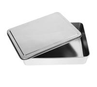 STOBAZA Stainless Steel Baking Pan with Lid, Tiramisu Cake Mold, Oven Dish for Bread Tiramisu Pastry Gelatin Desserts, Food Storage for Home and Bakery Use, 11X8.7X2.4 Inch