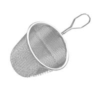 STOBAZA Stainless Steel Fine Mesh Skimmer Spoon with Ergonomic Short Handle Japanese Style Food Strainer for Hot Pot Pasta Noodles Dumplings Kitchen Cooking Tool