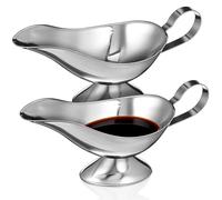 STOBAZA Stainless Steel Gravy Boat Sauce Boat with Handle 6 pack Condiment Pots for Gravy Salad Dressing Fruit Juice Serving Dish for Home Dining Thanksgiving and Outdoor Bbq