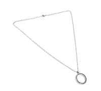 STOBAZA Stainless Steel Memory Locket Pendant with Chain, 25mm Round Openable Glass Bezel for Diy Photo Jewelry, Bridal Wedding Bouquet Charm Necklace for Women