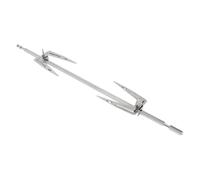 STOBAZA Stainless Steel Rotating Chicken Grill Fork with Thumb Screw Rod High Temperature Resistant BBQ Meat and Fish Rotisserie Tool for Oven and Outdoor Cooking