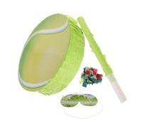 STOBAZA Tennis Pinata for Sports Birthday Party with Blindfold Stick Confetti Interactive Candy Smash for Family-friendly Tennis Themed Celebration and Party Decorations Random Color