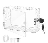 STOBAZA Thermostat Lock Box with Lockable Cover and 4 Screws Sturdy Wall Mounted Protector for Nest, Hive, and Boiler Thermostats