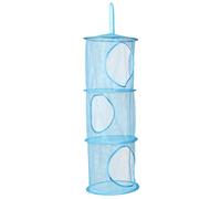 STOBAZA Three-Layer Hanging Storage Cage Mesh Net Folding Clothes Organizer Bag for Toys Household Hanging Pouch Storage Containers