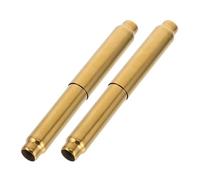 STOBAZA Toilet Roll Holder, Stainless Steel Toilet Paper Holder Spring Loaded Insert Spindle, Adjustable Replacement Roller for Bathroom Tissue Dispenser, Fits Various Roll Sizes, 2pcs/Gold