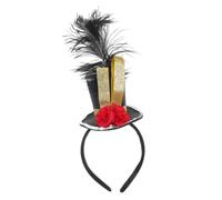 STOBAZA Top Hat Fascinator Headband with Sequin Detail Elegant Party Hairband for Birthday Celebrations Weddings Mardi Gras and Halloween Costume Accessories