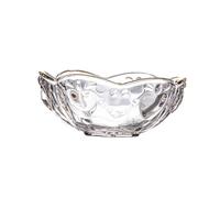STOBAZA Transparent Glass Ice Cream Bowl with Gold Rim Elegant Tableware for Fruit Salad Desserts Smoothies and Cold Drinks Stylish Single Japanese Heart Embossed Design for Parties and