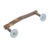 STOBAZA U Shape Standing Stick Food Bowl Supporting Rack Wooden Parrot Standing Pole Can Be Fixed on Cage Exercise Your Pet Bird Brown Bird Cage for Parrots Chickens