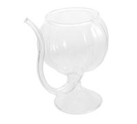 STOBAZA Vampire Wine Glass with Integrated Straw Handle Unique Pumpkin Shaped Sippy Cup for Halloween Parties Bar Decor Fun Cocktail Juice Glass Easy to Clean