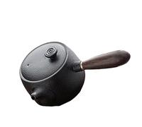 STOBAZA Vintage Black Teapot for Home Elegant Hand Painted Kung Fu Tea Set with Insulated Handle for Household Use and Decorative Display