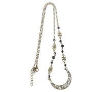 STOBAZA Vintage Bohemian Moon Head Chain with Crystal Beads Antique Bronze Forehead Jewelry for Women Festival Wedding Hair Accessory