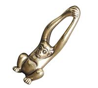 STOBAZA Vintage Brass Gibbon Ornament Miniature Monkey Decoration for Home and Office Rustic Farmhouse Style Compact Desktop Adornment with Unique Craftsmanship