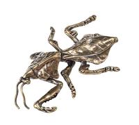 STOBAZA Vintage Brass Praying Mantis Statue Miniature Insect Sculpture with Realistic Carving for Feng Shui Home Decor Office Desk Ornament Garden Lawn Animal Figurine