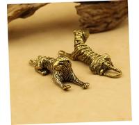 STOBAZA Vintage Brass Tiger Statue Retro Tiger Adorn Desktop Figurine Solid Brass Miniature Ornament for Home Office Decor with Realistic Design