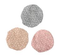 STOBAZA Waterproof Shower Caps Bath Hair Drying Caps Double Layer 3pcs Fast Drying with Elastic Band Polyester and Peva Material for Showering and Spa