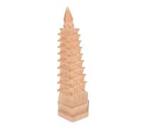 STOBAZA Wenchang Tower Model Wooden Chinese Pagoda Statue Desktop Ornament Feng Shui Temple Decoration for Home Office Garden Display