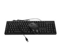 STOBAZA Wired USB Keyboard and Mouse Set Full Size with French Characters and Numeric Keypad for Comfortable Typing and Desktop Computer Use