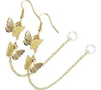 STOBAZA Wireless Earphone Chain Holder 2Pcs Metal Butterfly Earrings Anti-Lost Strap Compatible with Airpods for Outdoor Activities