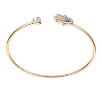 STOBAZA Women Evil Eye Alloy Bangle Bracelet Adjustable Golden | Smooth Surface, Comfortable Wear, Fashion Accessory for Women, Gift Choice, Small Hand Fit