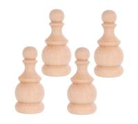 STOBAZA Wood Finials 4pcs Wooden Post Toppers in Unfinished Pine | Ball and Pointed Top Design, Smooth Carved Surface with Strong Structure, for Porch Posts and Staircase Newel Cap