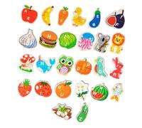 STOBAZA Wooden Alphabet Puzzle with Animal and Fruit Motifs Montessori Matching Puzzle Game for Educational Preschool Learning Enhancing Cognitive and Fine Motor Skills