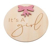 STOBAZA Wooden Birth Announcement Sign Newborn Name Plaque Photo Prop for Nursery Decor Natural Marker for Shower and Hospital