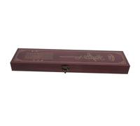 STOBAZA Wooden Calligraphy Brush Case with Secure Lid, Decorative Chinese Style Pen Storage Box for Teachers and Students, Brown Brush Holder for Watercolour and Ink Painting