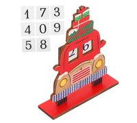 STOBAZA Wooden Christmas Advent Calendar with Santa Claus Car Design Festive Block Countdown Calendar for Holiday Table Decor Charming Xmas Countdown Sign Seasonal Home Celebration