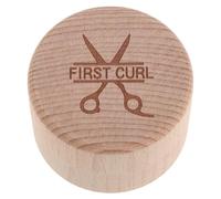 STOBAZA Wooden Curl Keepsake Box with Secure Seal and Portable Design, Elegant Beige Memory Storage Box for Newborn and Childhood Memory Or Christening