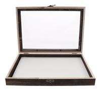 STOBAZA Wooden Display Case, Wood Insect Butterfly Plant Specimen Collection Box with Clear Glass, Shadow Box Picture Frame with White Pin Cushion