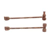 STOBAZA Wooden Dual-use Body 2pcs Double- Back Scraper with Handle Design for Muscle Relaxation and Back Scratching, Brown Synthetic Material Brown Synthetic Material