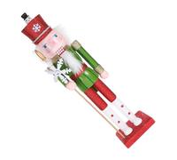 STOBAZA Wooden Nutcracker Ornament with Snowflake Design Christmas Decoration Figurine for Home Hotel Restaurant Xmas Party Favor Classic Puppet Figure Xmas Gift