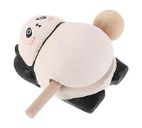 STOBAZA Wooden Panda Percussion Block with Mallet Calming Rhythm Instrument for Home and Office Decor Solid Wood Temple Block with Detailed Craftsmanship and Soothing Sound