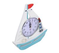 STOBAZA Wooden Sailboat Desk Clock Coastal Decor Nautical Theme Miniature Ornament Silent Movement Compact for Office and Home Shelves