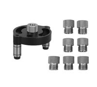 STOBAZA Woodworking Dowel Drilling Guide Jig with Aluminium Alloy Construction and Threaded Rod Drill Sleeve 2-10mm for Precise Drill Hole Locator in Furniture and Woodworking Projects