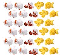 STOBOK 100Pcs Artificial Popcorn Model Mini Popcorn Charm Food Display Resin Decorations Prop Simulation Charms Jewelry Making DIY Craft Mini House Accessories Realistic Fake