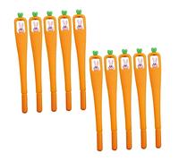STOBOK 10pcs Adorable Rabbit Carrot Gel Ink Pens 0.5mm Black Ink Plastic Smooth Writing Pens Lightweight Portable for Writing Blessing Cards and Drawing