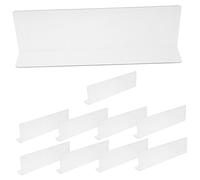 STOBOK 10pcs Clear Shelf Dividers Acrylic Cupboard Dividers Transparent Drawer Dividers L Shape Shelf Divider Vertical Shelf L-Shaped Shelf Separator Bookshelf Divider PVC Wardrobe Dividing Line