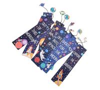 STOBOK 10pcs Space Bookmarks for Boy Girl Cartoon Bookmarks with Metal Charms for Reading for and Party Favors for Book and Young Explorers