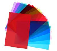 STOBOK 12 Pcs Color Correction Gel Filter Film Set for Photography Light Diffuser Sheets PVC Lighting Gels for Studio and Classroom Use Multi-Colored