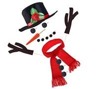 STOBOK 15PCS Snowman Dressing Kit snow man kit christmas snowman decorating kit play snow snowman craft kit medium outdoor toys for kids Winter Snowman Hats the snow carrot toddler Wooden