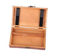 STOBOK 1pc Wooden Pencil Case Boxes Cardboard Record Storage Tin Stationery Container Pen Storage Case Pencil Storage Container Practical Pencil Holder Container Pine Wood Brown