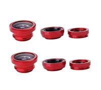 STOBOK 2 Sets 3 in 1 Phone Camera Lens Kit with Fisheye, Macro, and Wide Angle Metal Lenses, Clip-on Attachments for Smartphone Photography and Architecture Shooting