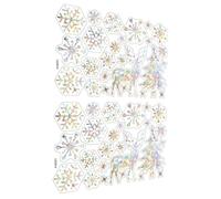 STOBOK 2 Sheets Window Rainbow Prism Stickers Christmas Snowflake Glass Decals Prism Window Film for Home Decor