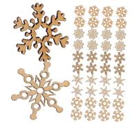 STOBOK 200pcs Wooden Snowflake Cutouts for Christmas Tree Decoration Unfinished Craft for Holiday Ornaments for Festive Home Decor