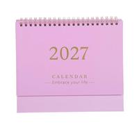 STOBOK 2027 Desktop Calendar, 2026.07-2027.12 Standing Flip Monthly Calendar 18 Months Calendar Planner Organizer Scheduler for Home Office Decorations Gift, Pink