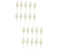 STOBOK 20pcs Glittered Christmas Fake Leaves Decorative Ornaments for Xmas Tree Wreaths Wall Decor Lightweight Elegant Faux Plant Leaves for Unique