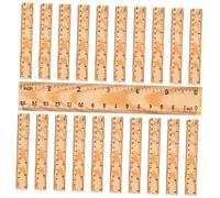 STOBOK 20pcs Wooden Rulers 6inch/15cm Measuring Rulers Multi-Function Wood for Kids Teaching Engineering School Accessory