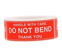 STOBOK 250 Pcs Do Not Bend Warning Stickers 7.5×2.5 Cm Self-Adhesive Shipping Labels for Parcel Handling and Mailing